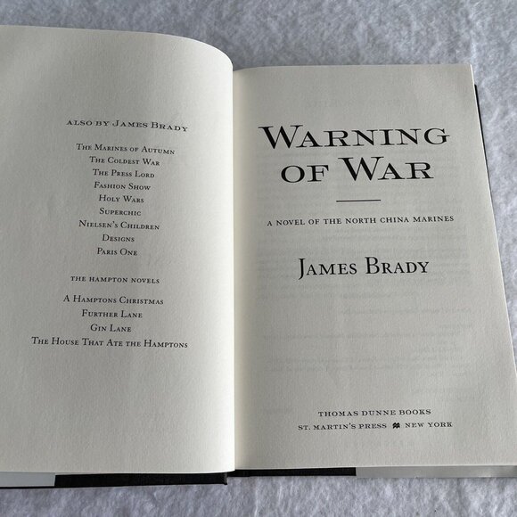 Warning of War A Novel Of The North China James Brady First Edition Hardcover DJ - Picture 6 of 12